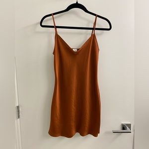 Aritzia Wilfred Silk Mini Dress XS Orange